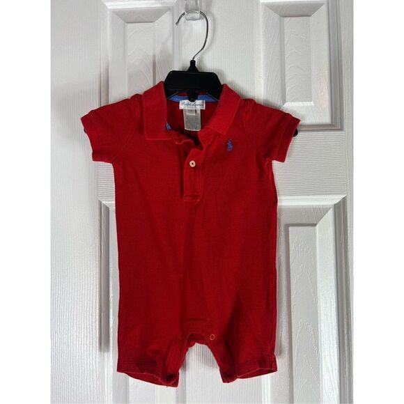 Ralph Lauren Boys Red Romper Size 3m - Picture 1 of 3